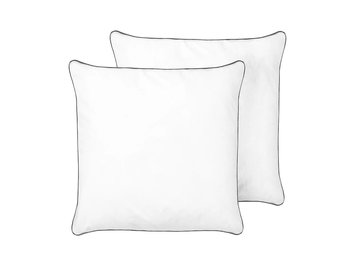 Kopfkissen 2er Set Baumwolle 80x80 cm weiß Mikrofaser-Füllung hoch Pelister