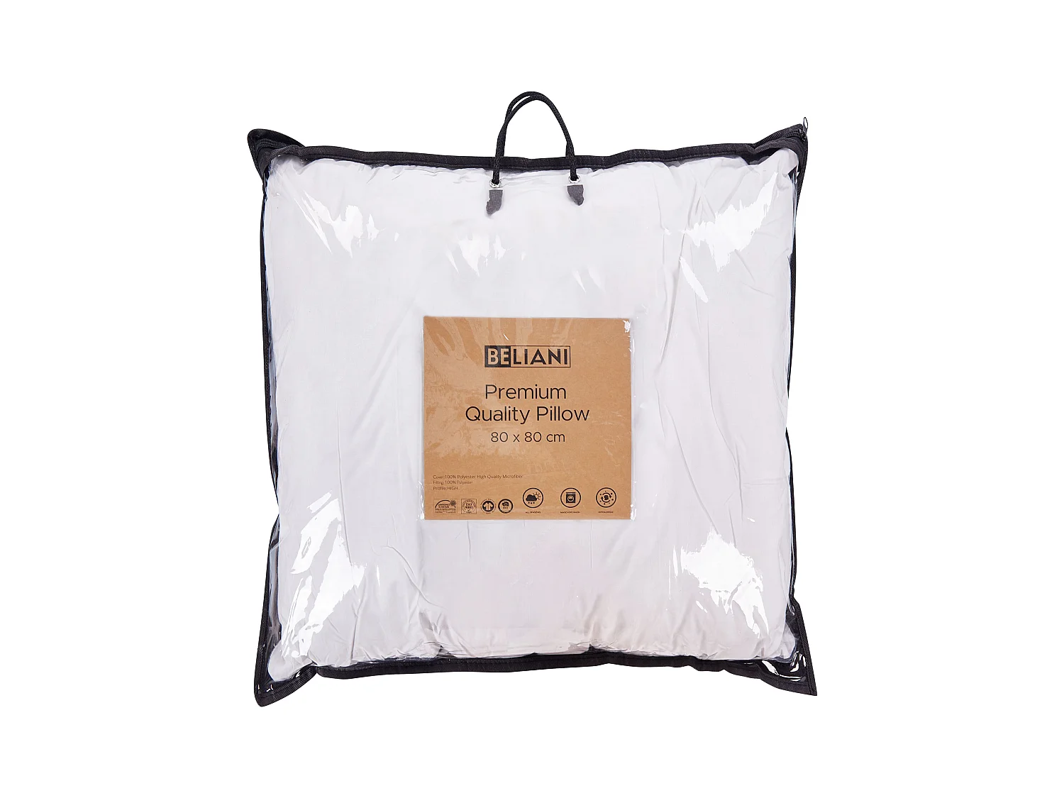 Lot de 2 oreillers PELISTER Haut Microfibre 80 x 80 cm Blanc