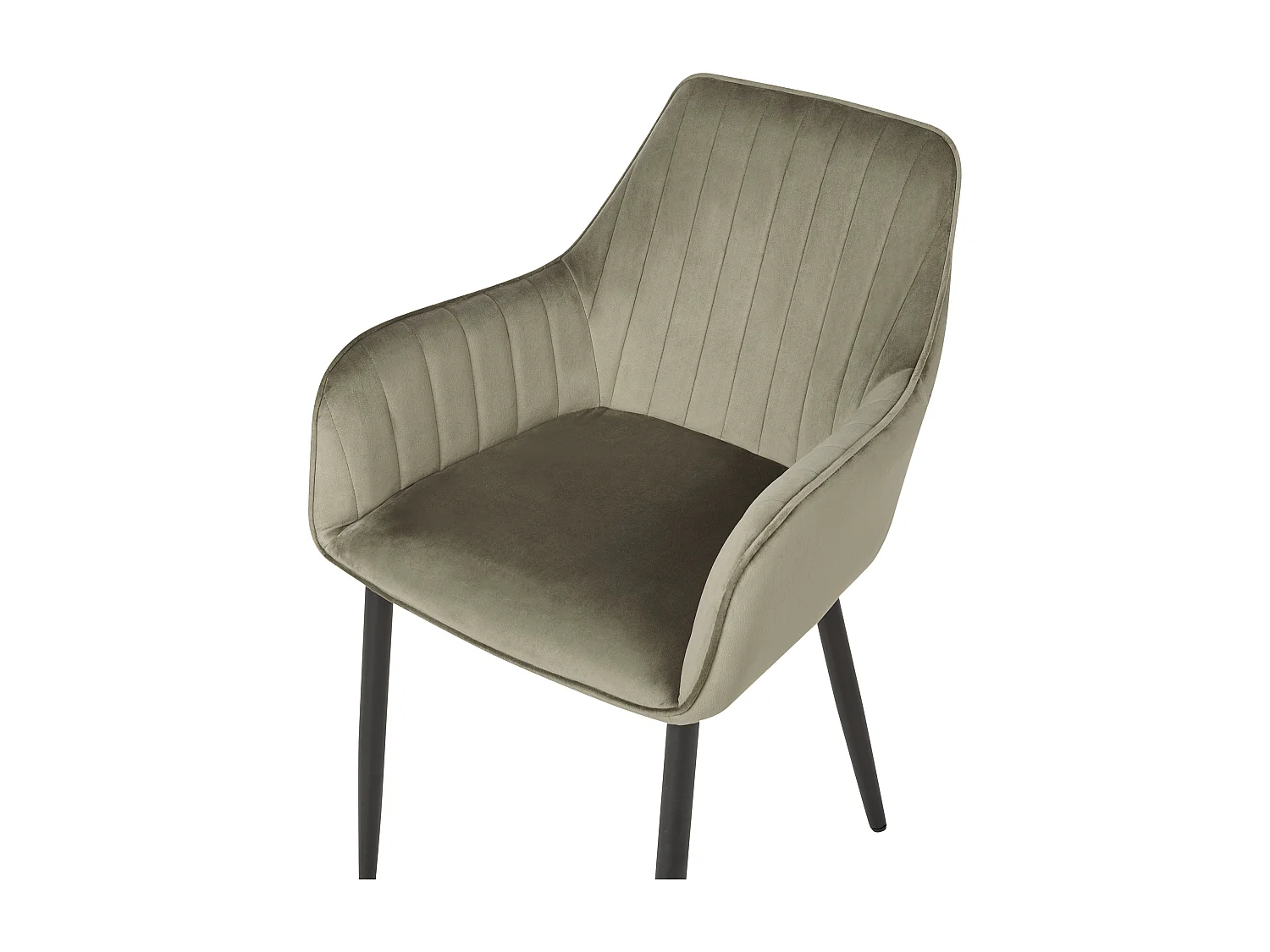 Conjunto de 2 sillas de comedor WELLSTON Terciopelo Verde oliva