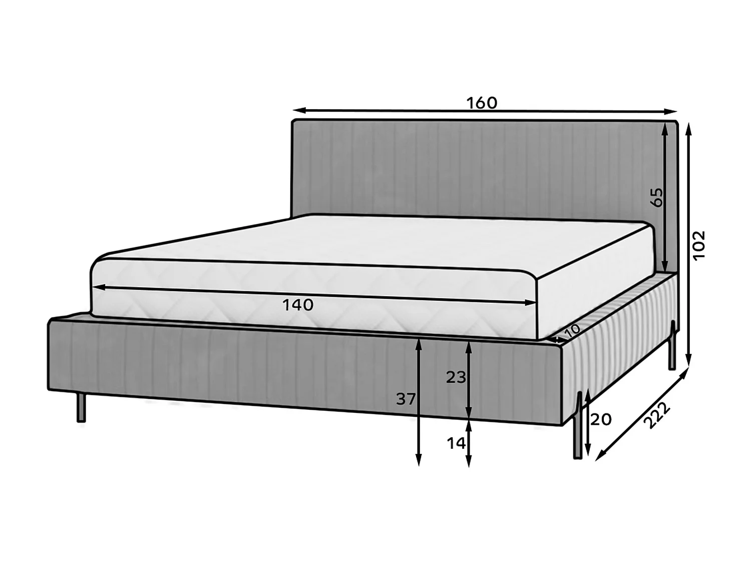 Lit coffre Plika prestige – Design et tissu pour un confort absolu-Couleur Jaune chamoix-140x200