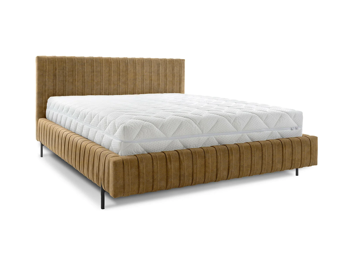Letto Mario M (160x200)/Tessuto/incluso materasso/Grigio