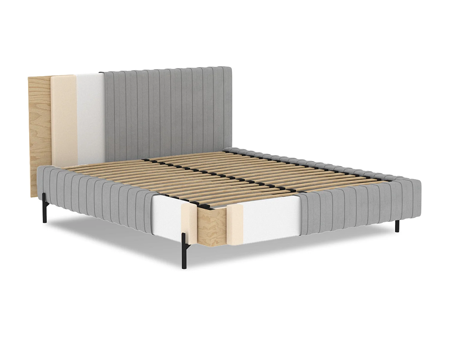 Plika prestige opbergbed – Hoogwaardig design en stof voor absoluut comfort-Kleur Licht beige-Slapen 160x200cm