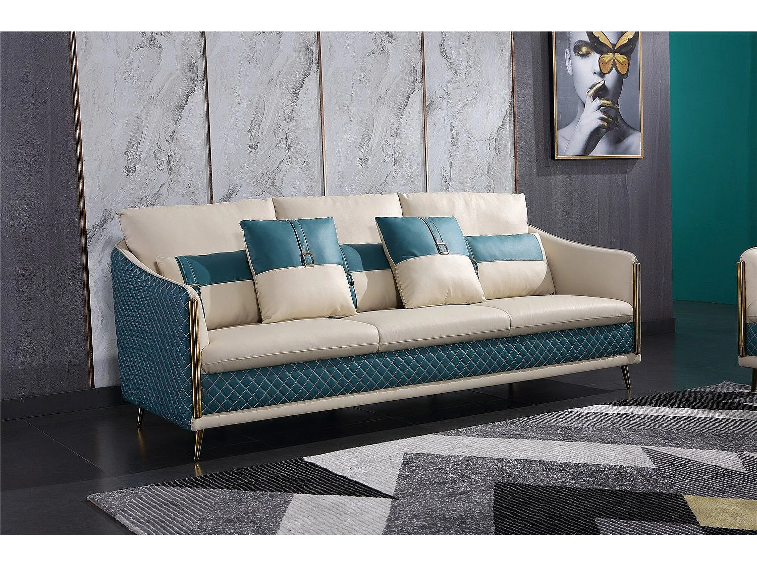 Moderne Sofagarnitur 3+1+1 Sitzer luxus Design Polstermöbel Neu