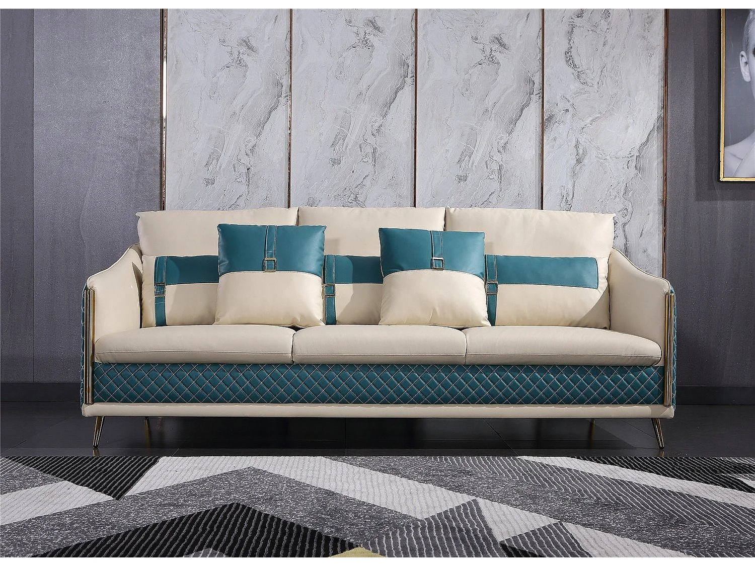 Moderne Sofagarnitur 3+1+1 Sitzer luxus Design Polstermöbel Neu