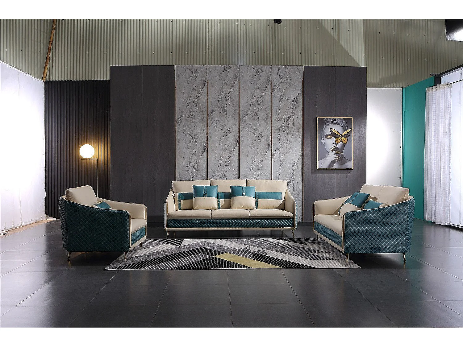 Moderne Sofagarnitur 3+1+1 Sitzer luxus Design Polstermöbel Neu