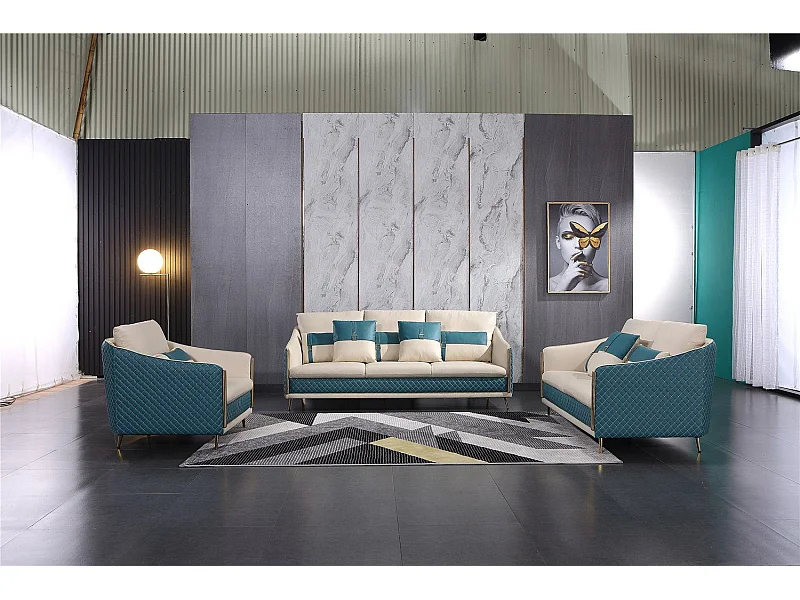 Moderne Sofagarnitur 3+1+1 Sitzer luxus Design Polstermöbel Neu