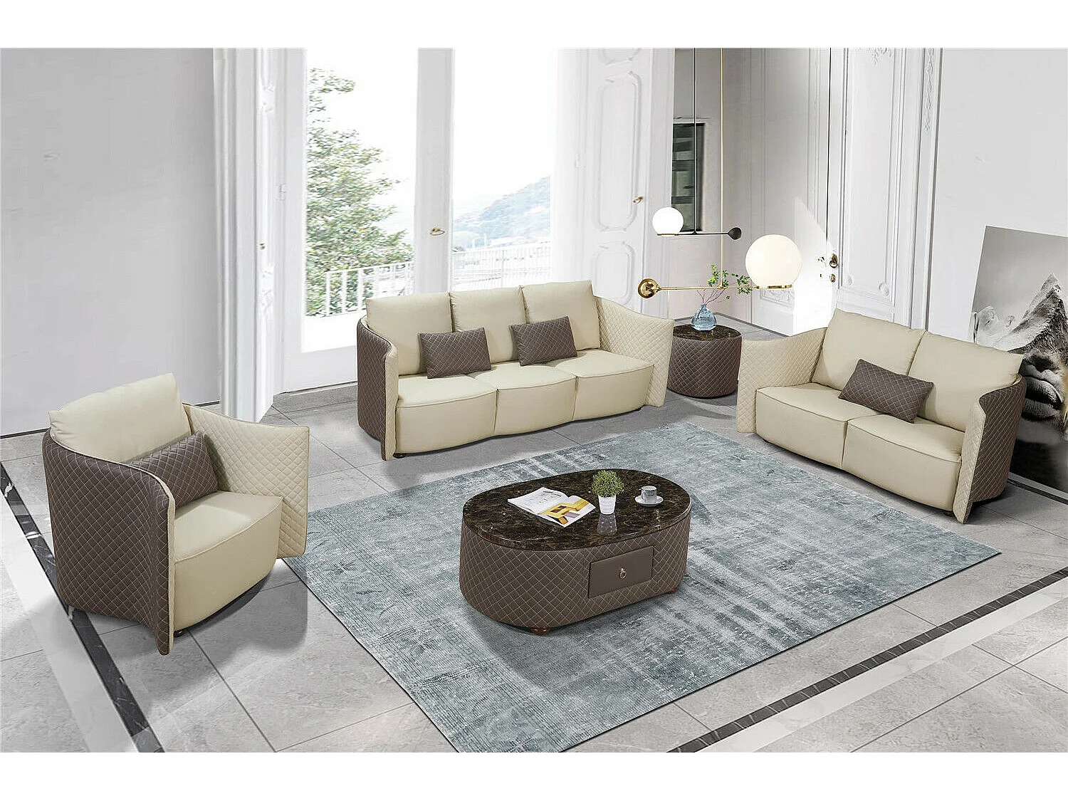 Sofagarnitur 3+2+1 Sitzer Set Design Sofa Polster Couchen Couch Modern Luxus Neu