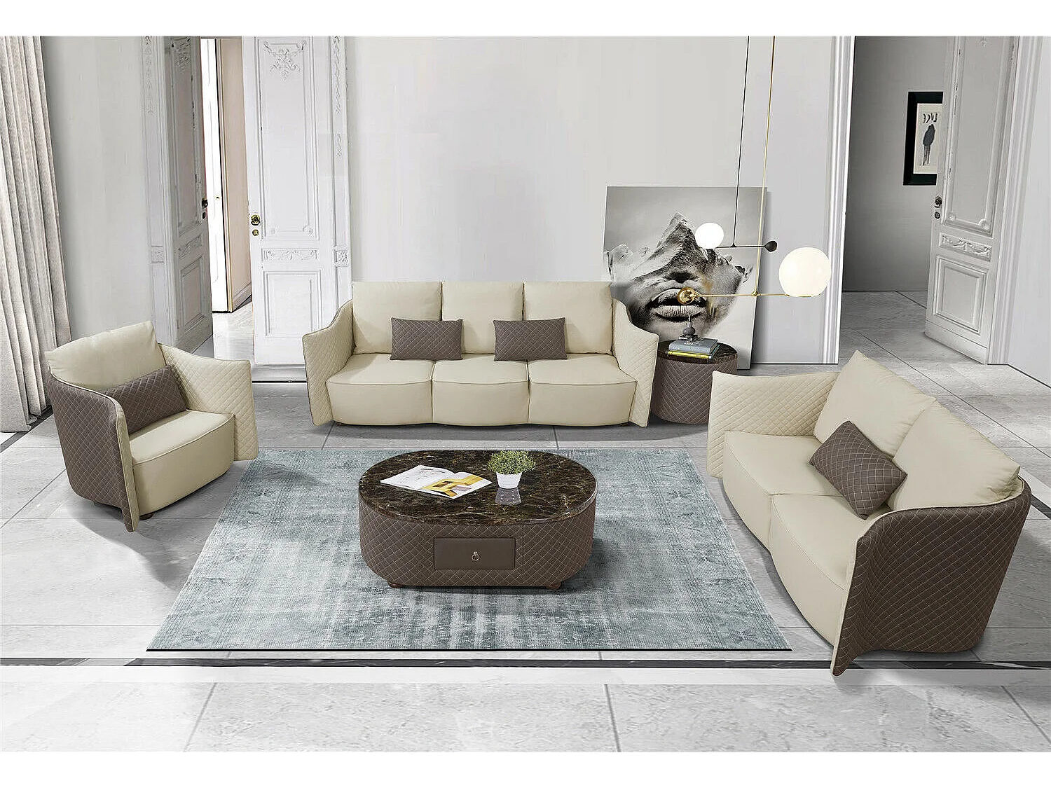 Sofagarnitur 3+2+1 Sitzer Set Design Sofa Polster Couchen Couch Modern Luxus Neu