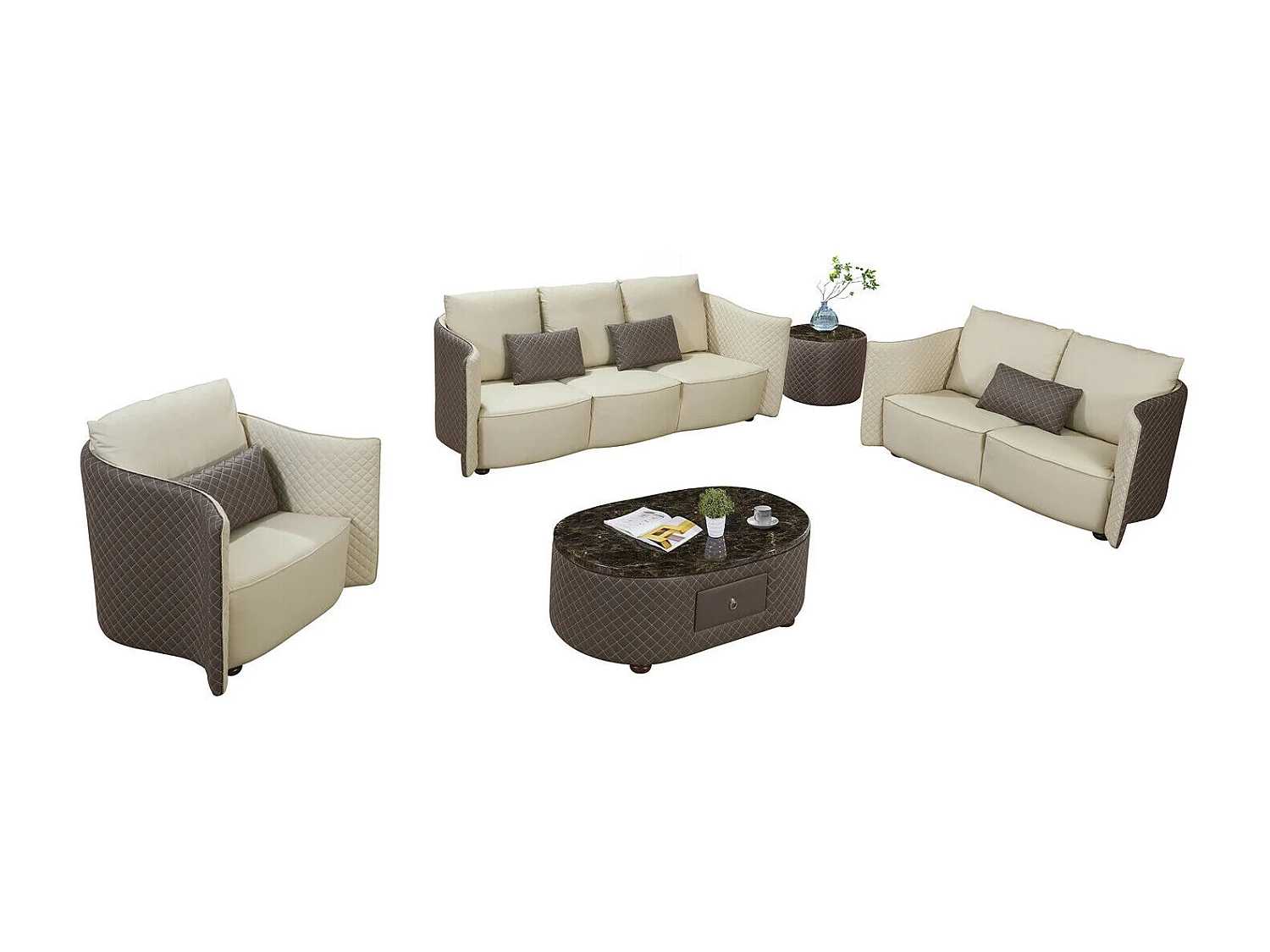 Sofagarnitur 3+2+1 Sitzer Set Design Sofa Polster Couchen Couch Modern Luxus Neu