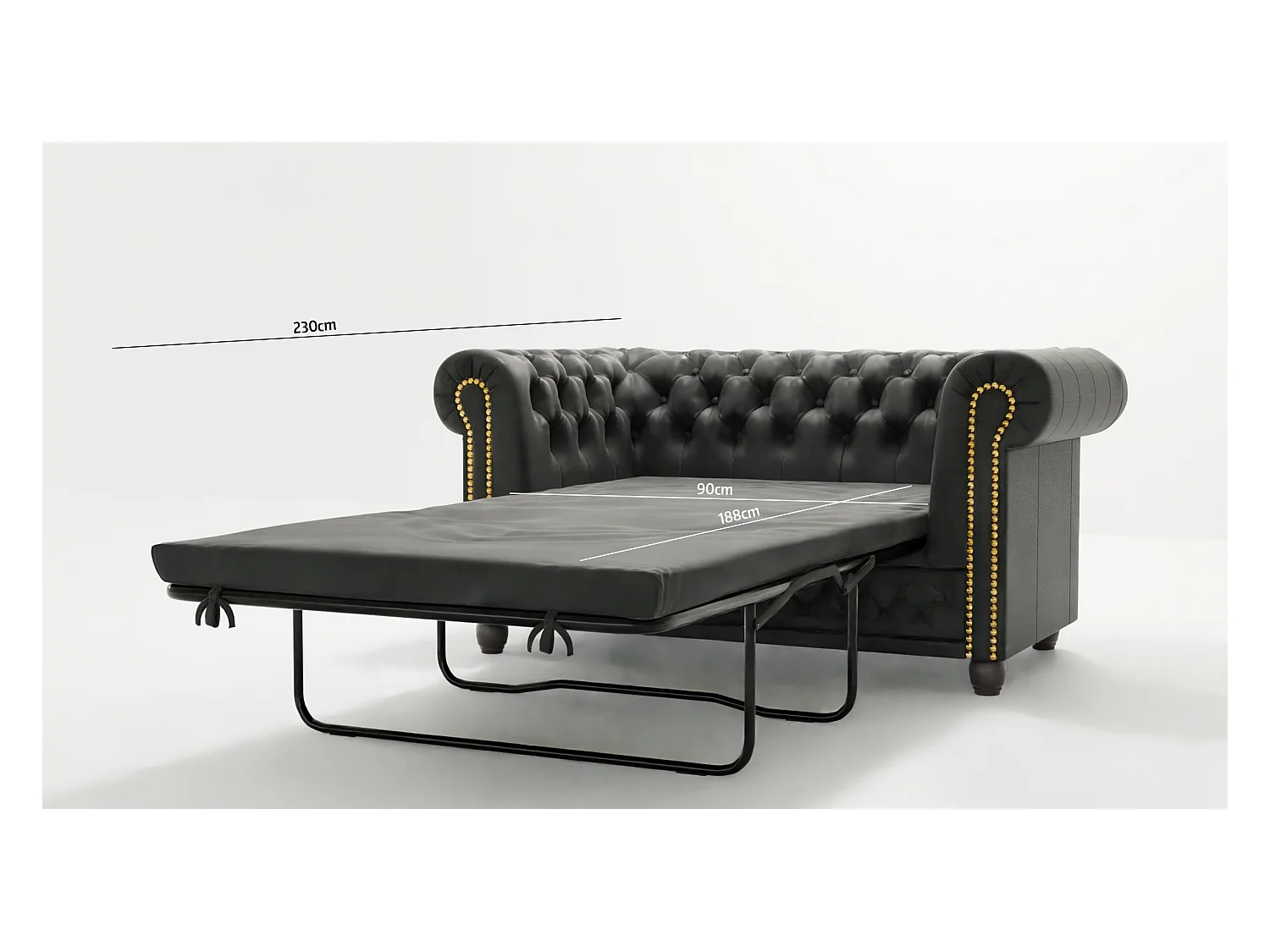 Selena 2-Sitzer Chesterfield Sofa mit Schlaffunktion Vintage Optik Microfaser