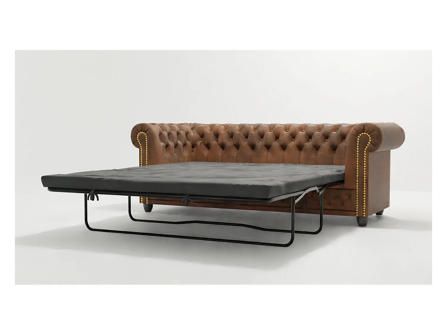 Selena 3-Sitzer Chesterfield Sofa mit Schlaffunktion Vintage Optik Microfaser