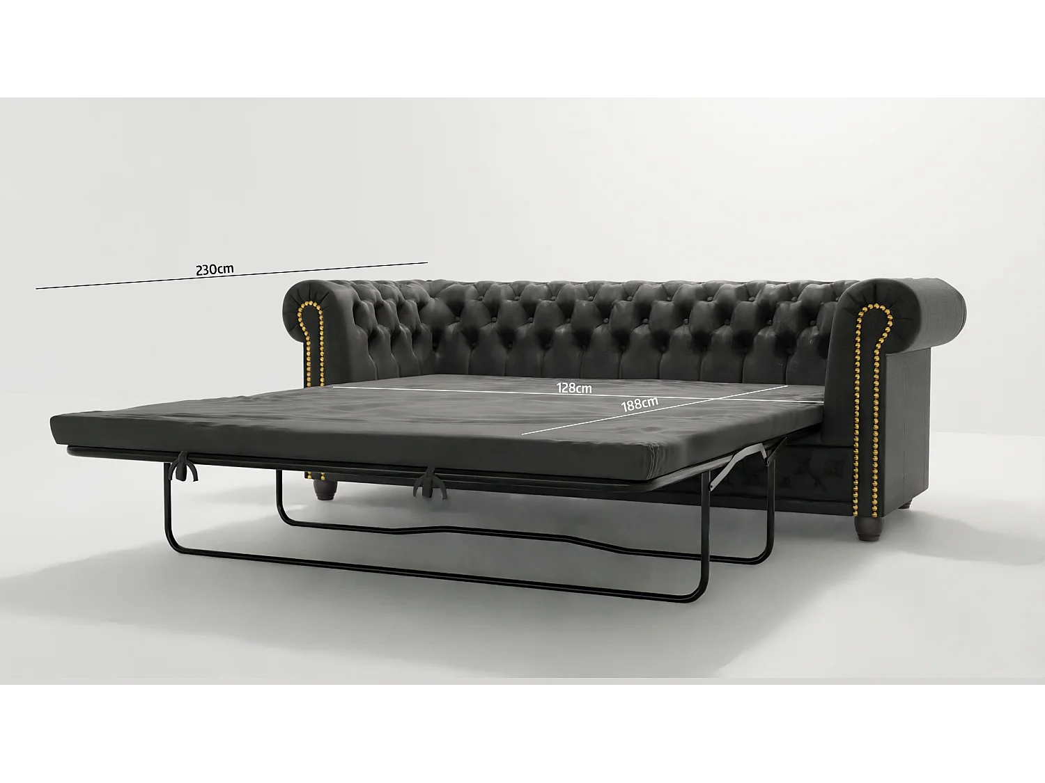 Selena 3-Sitzer Chesterfield Sofa mit Schlaffunktion Vintage Optik Microfaser