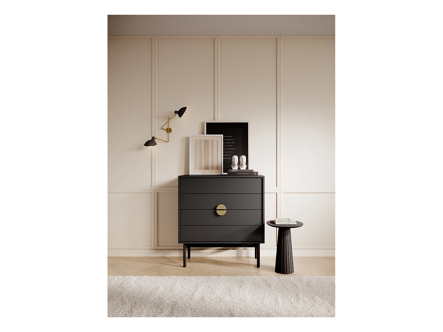 Commode à tiroirs - 85 cm - noir - STOON