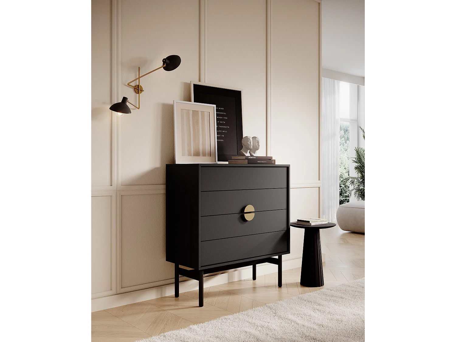 Commode à tiroirs - 85 cm - noir - STOON