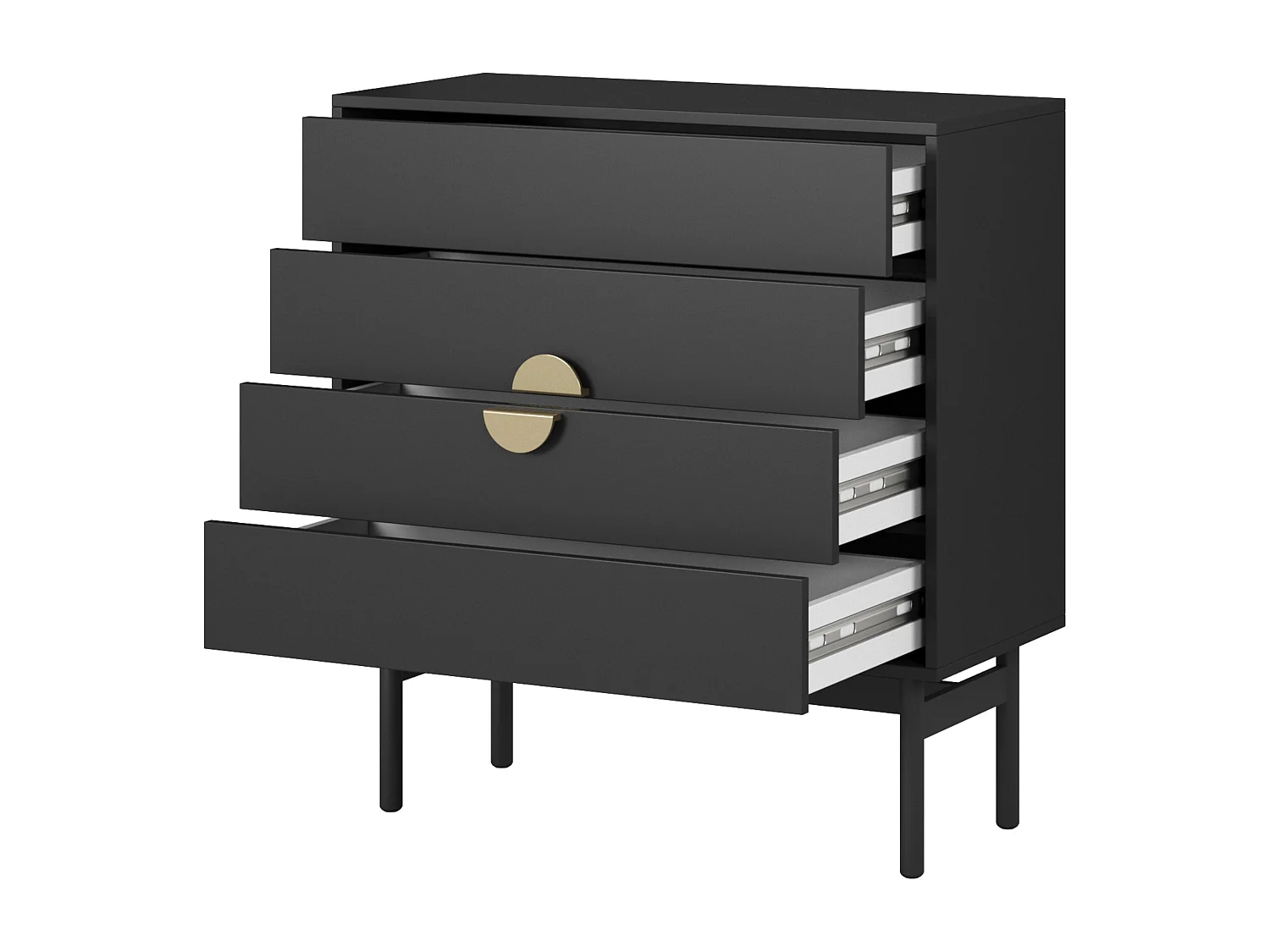 Commode à tiroirs - 85 cm - noir - STOON