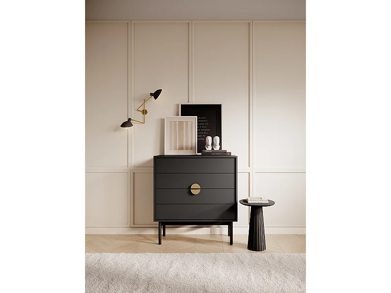 Commode à tiroirs - 85 cm - noir - STOON