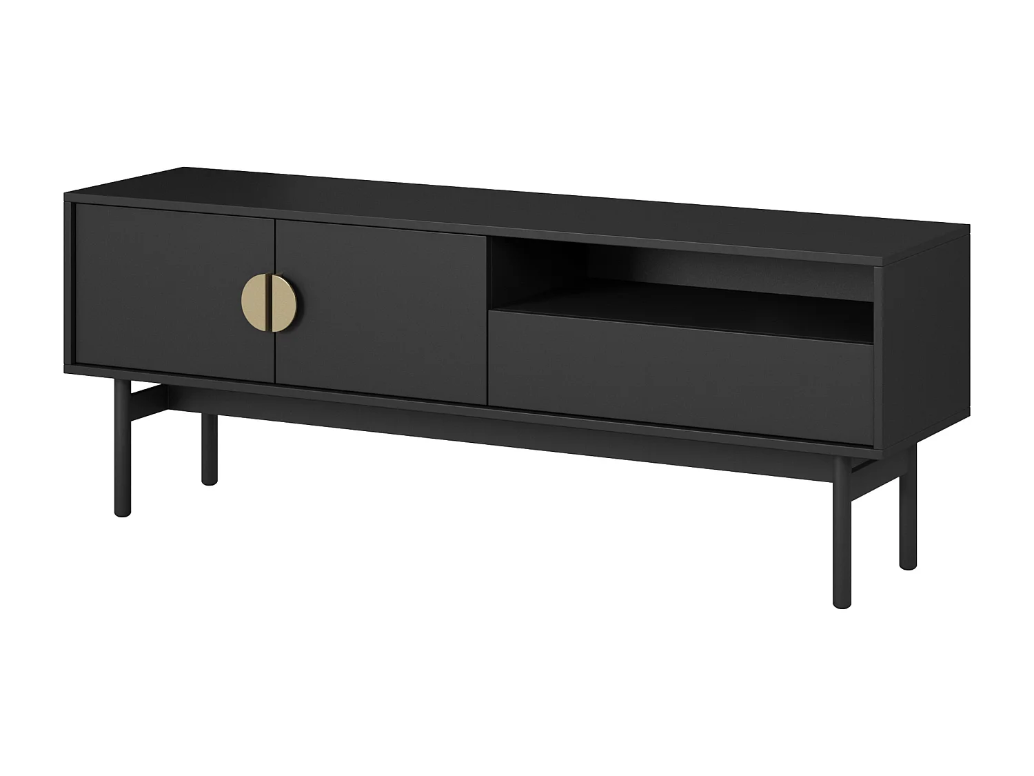 Meuble TV avec tiroir et niche - 154 cm - noir - STOON