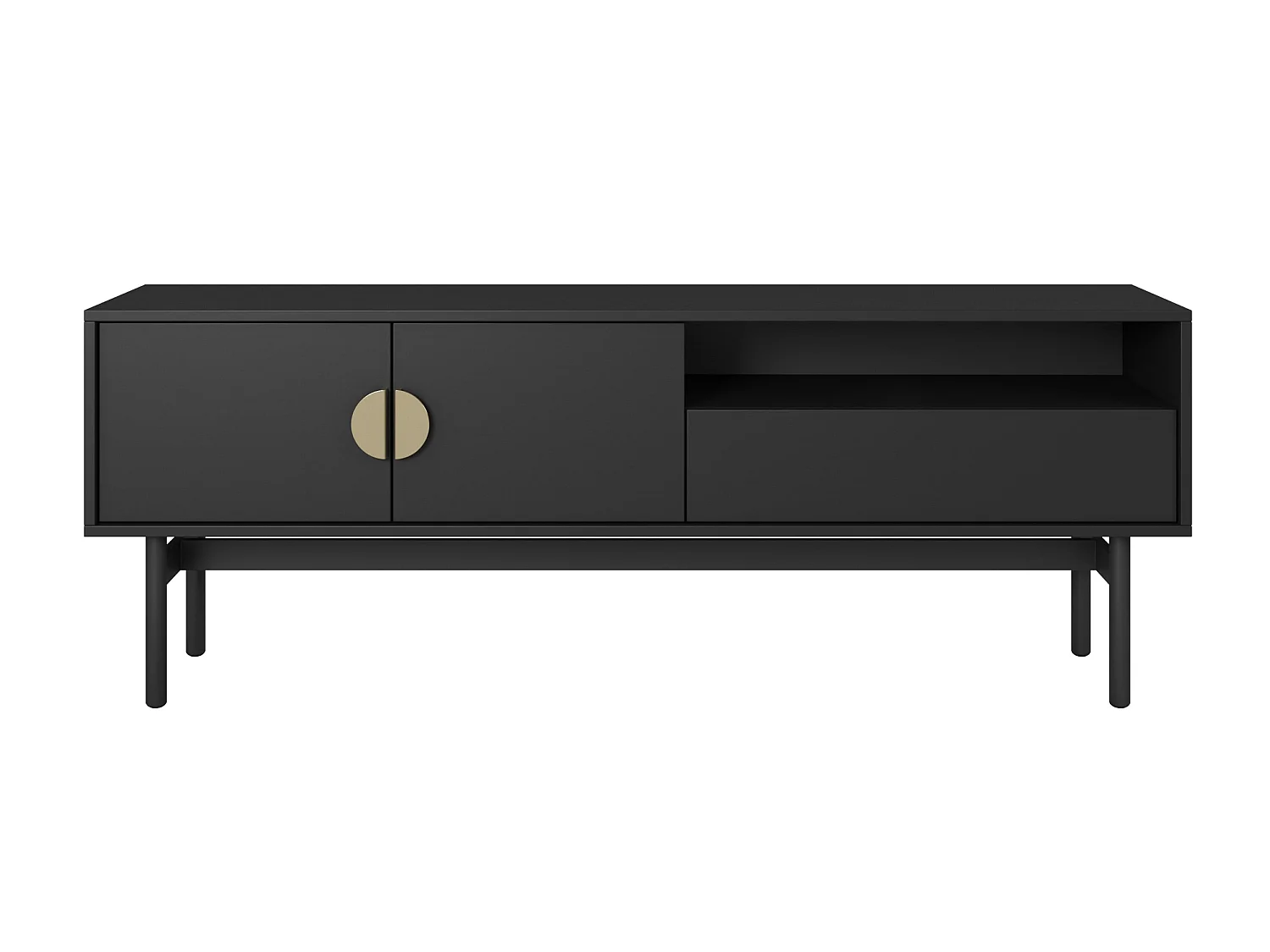 Meuble TV avec tiroir et niche - 154 cm - noir - STOON