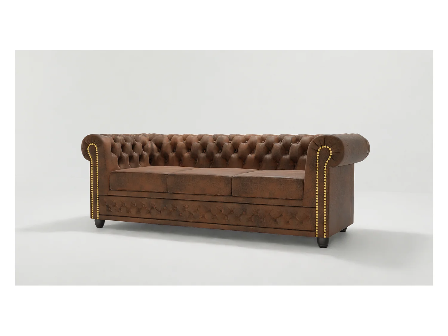 Selena 3-Sitzer Chesterfield Sofa Vintage Optik Microfaser