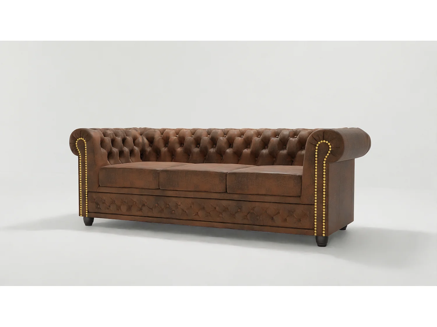 Selena 3-Sitzer Chesterfield Sofa Vintage Optik Microfaser