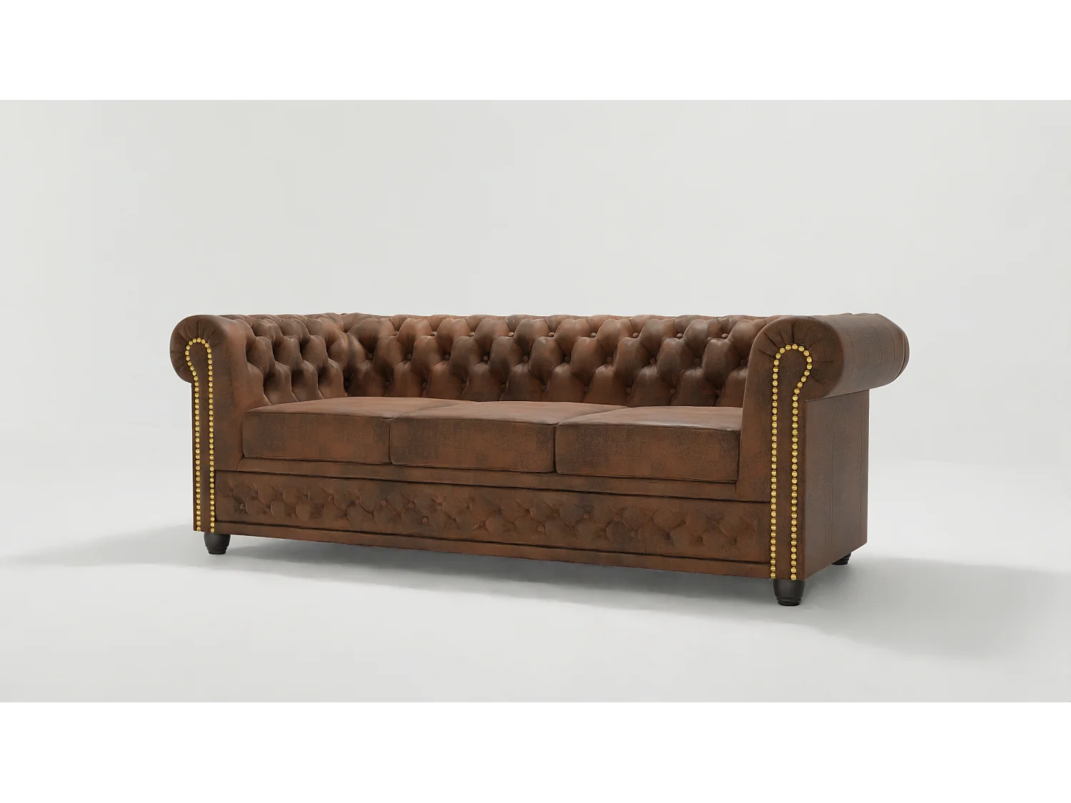 Selena 3-Sitzer Chesterfield Sofa Vintage Optik Microfaser