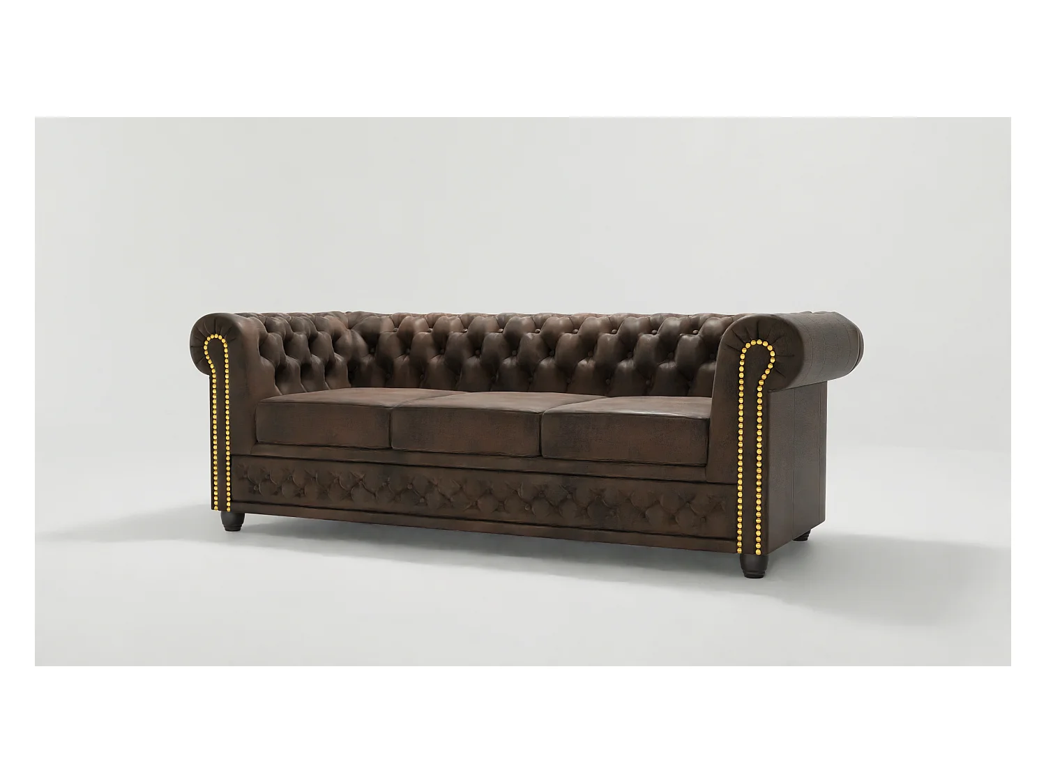 Selena 3-Sitzer Chesterfield Sofa Vintage Optik Microfaser