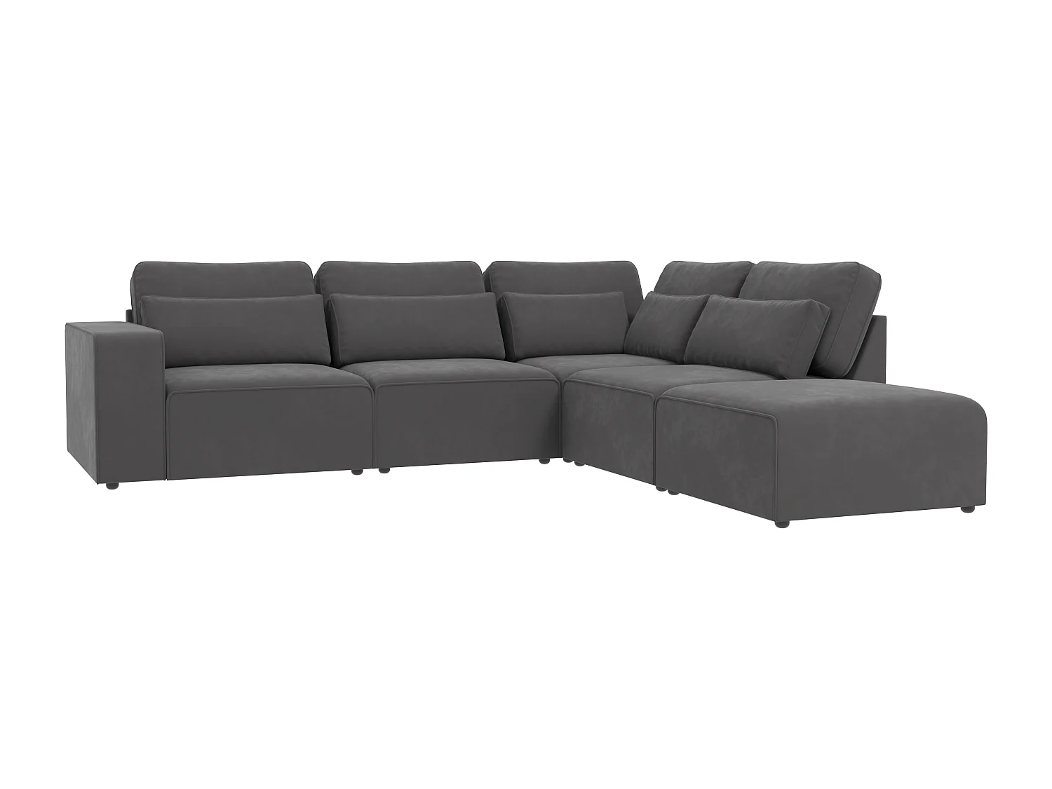 Dagmar Modulare Ecksofa in Samt-Stoff mit Rücken und Lendenkissen