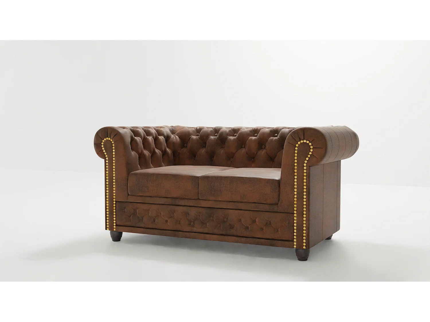 Selena 2-Sitzer Chesterfield Sofa Vintage Optik Microfaser