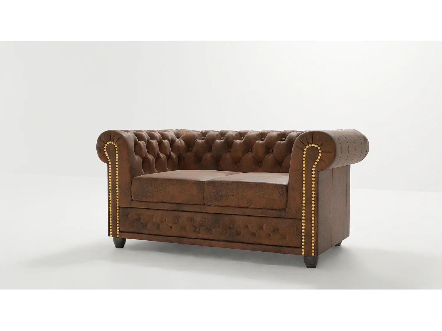 Selena 2-Sitzer Chesterfield Sofa Vintage Optik Microfaser