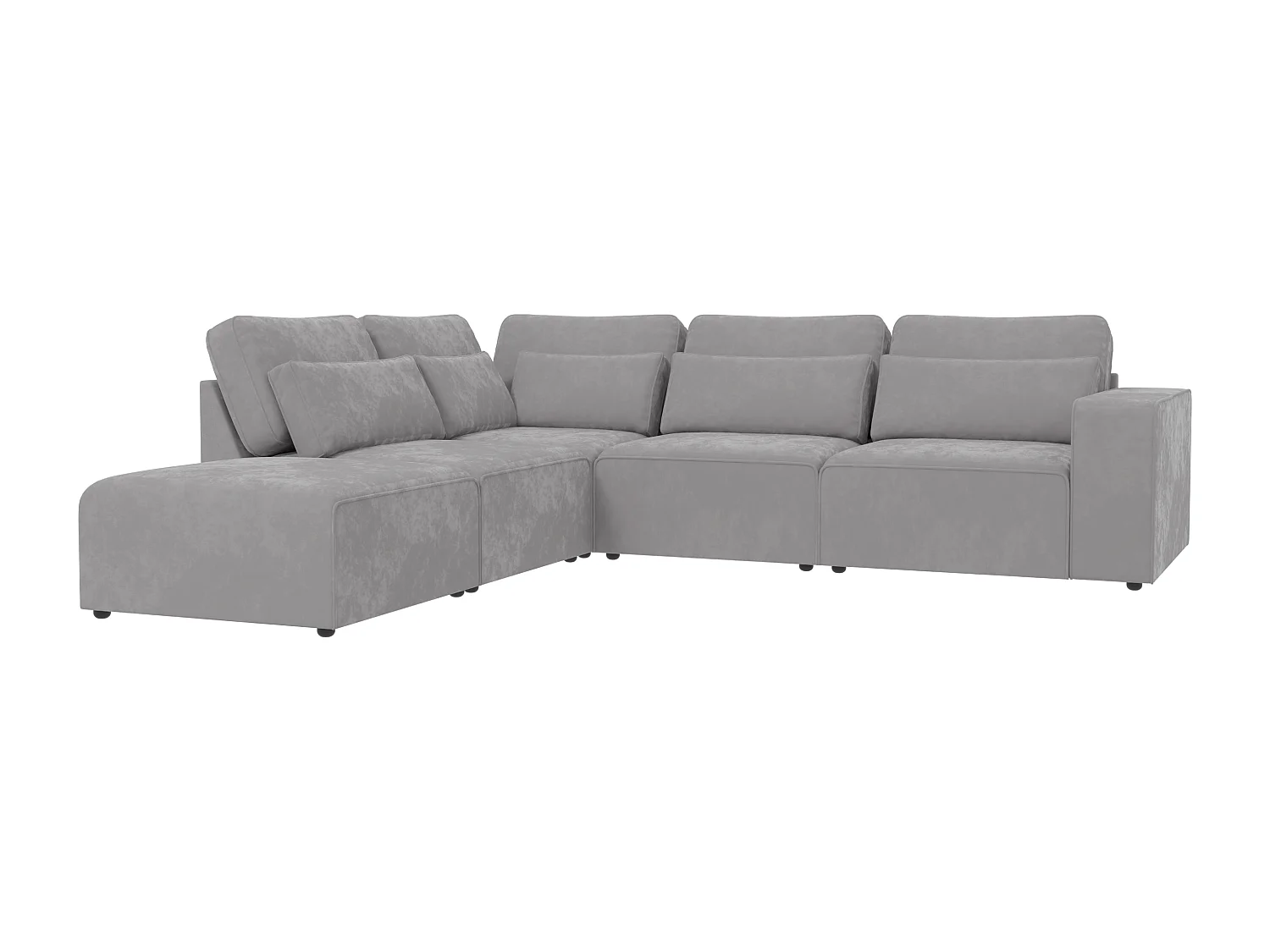 Dagmar Modulare Ecksofa in Samt-Stoff mit Rücken und Lendenkissen