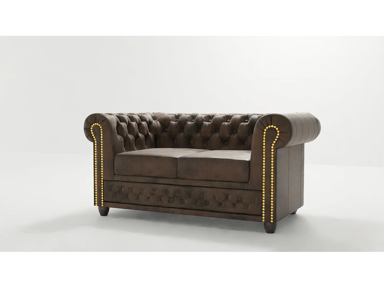 Selena 2-Sitzer Chesterfield Sofa Vintage Optik Microfaser