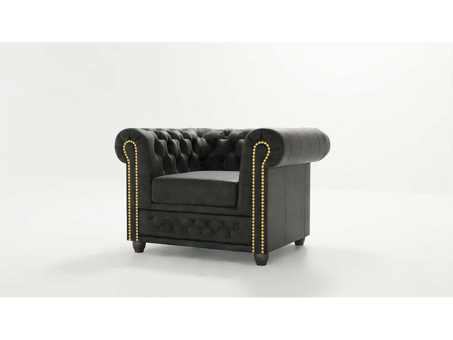 Selena Chesterfield Sessel Vintage Optik Microfaser