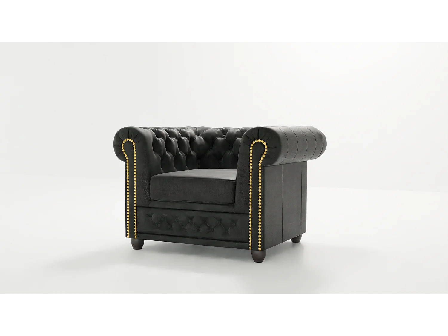 Selena Chesterfield Sessel Vintage Optik Microfaser