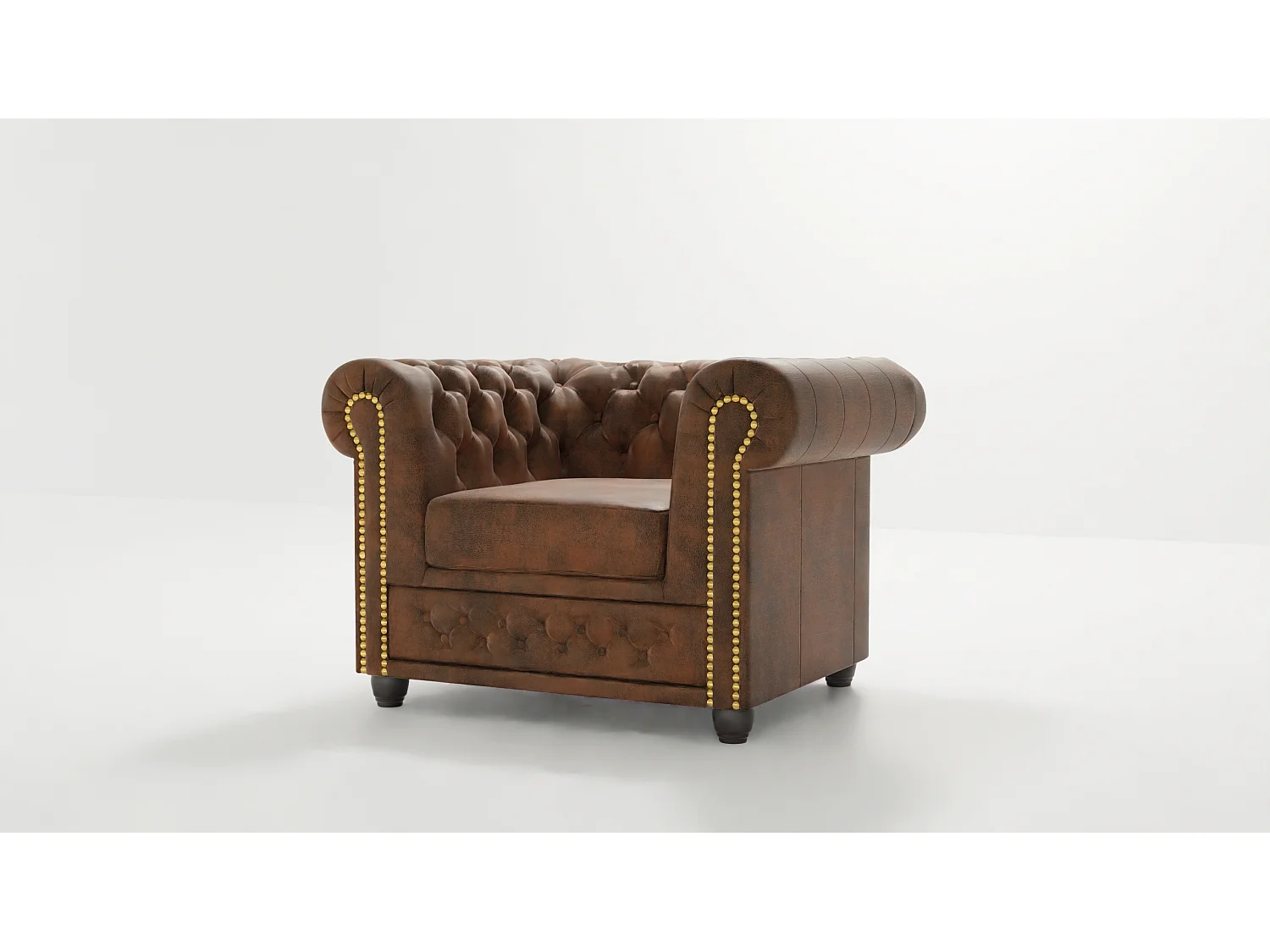 Selena Chesterfield Sessel Vintage Optik Microfaser