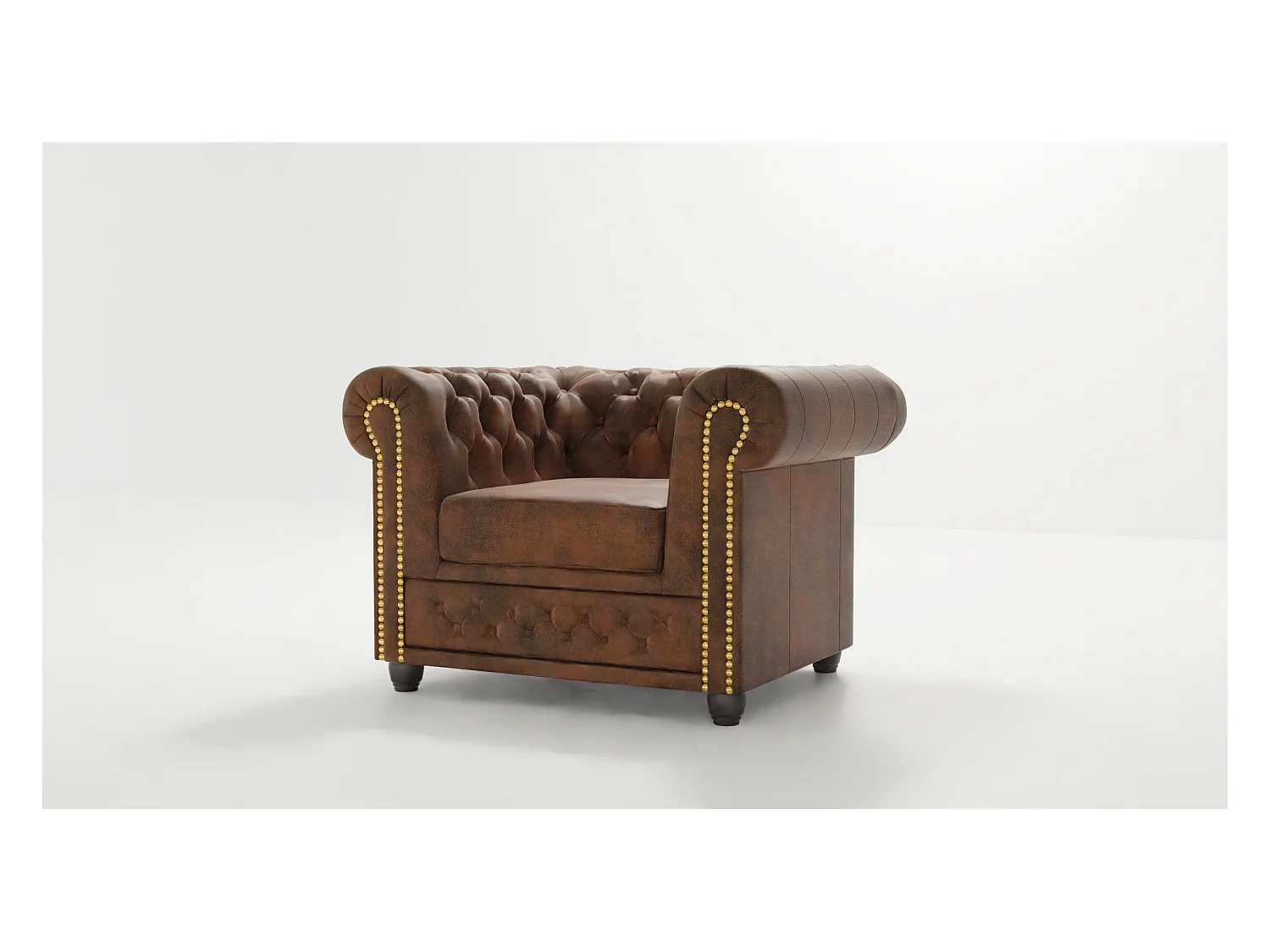 Selena Chesterfield Sessel Vintage Optik Microfaser