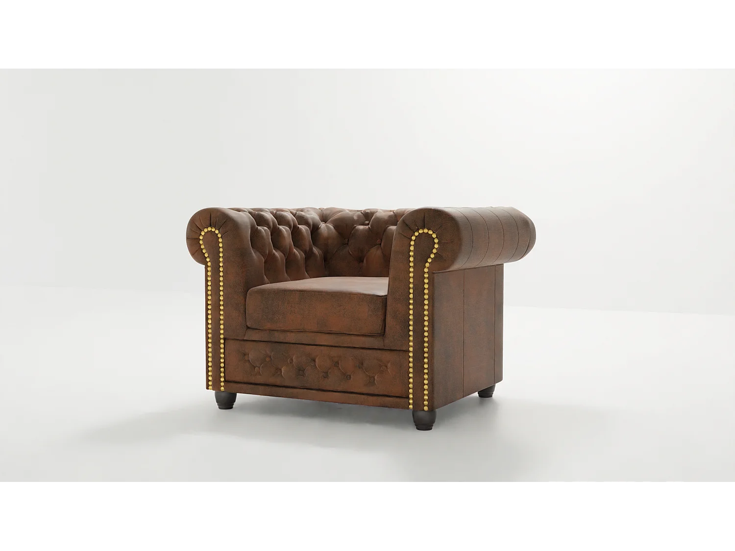 Selena Chesterfield Sessel Vintage Optik Microfaser