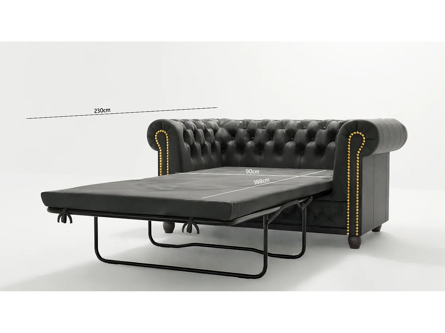 Chesterfield Selena Polstergarnitur mit Schlaffunktion 3+2+1 Vintage Optik Microfaser