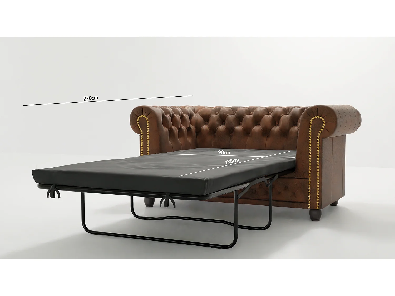 Chesterfield Selena Polstergarnitur mit Schlaffunktion 3+2+1 Vintage Optik Microfaser