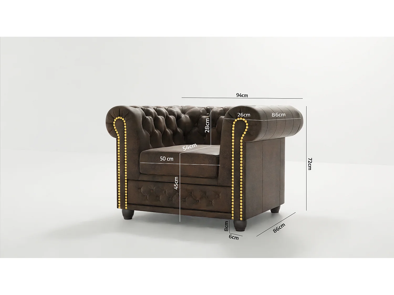 Chesterfield Selena Polstergarnitur mit Schlaffunktion 3+2+1 Vintage Optik Microfaser