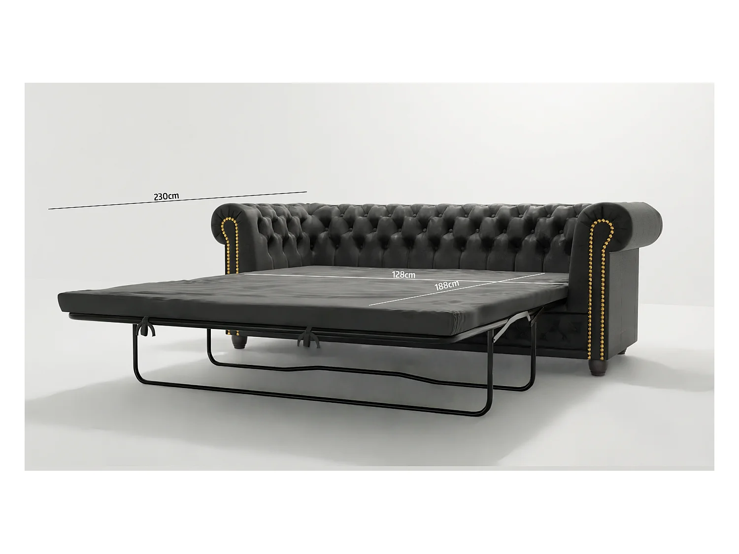 Chesterfield Selena Polstergarnitur mit Schlaffunktion 3+2+1 Vintage Optik Microfaser