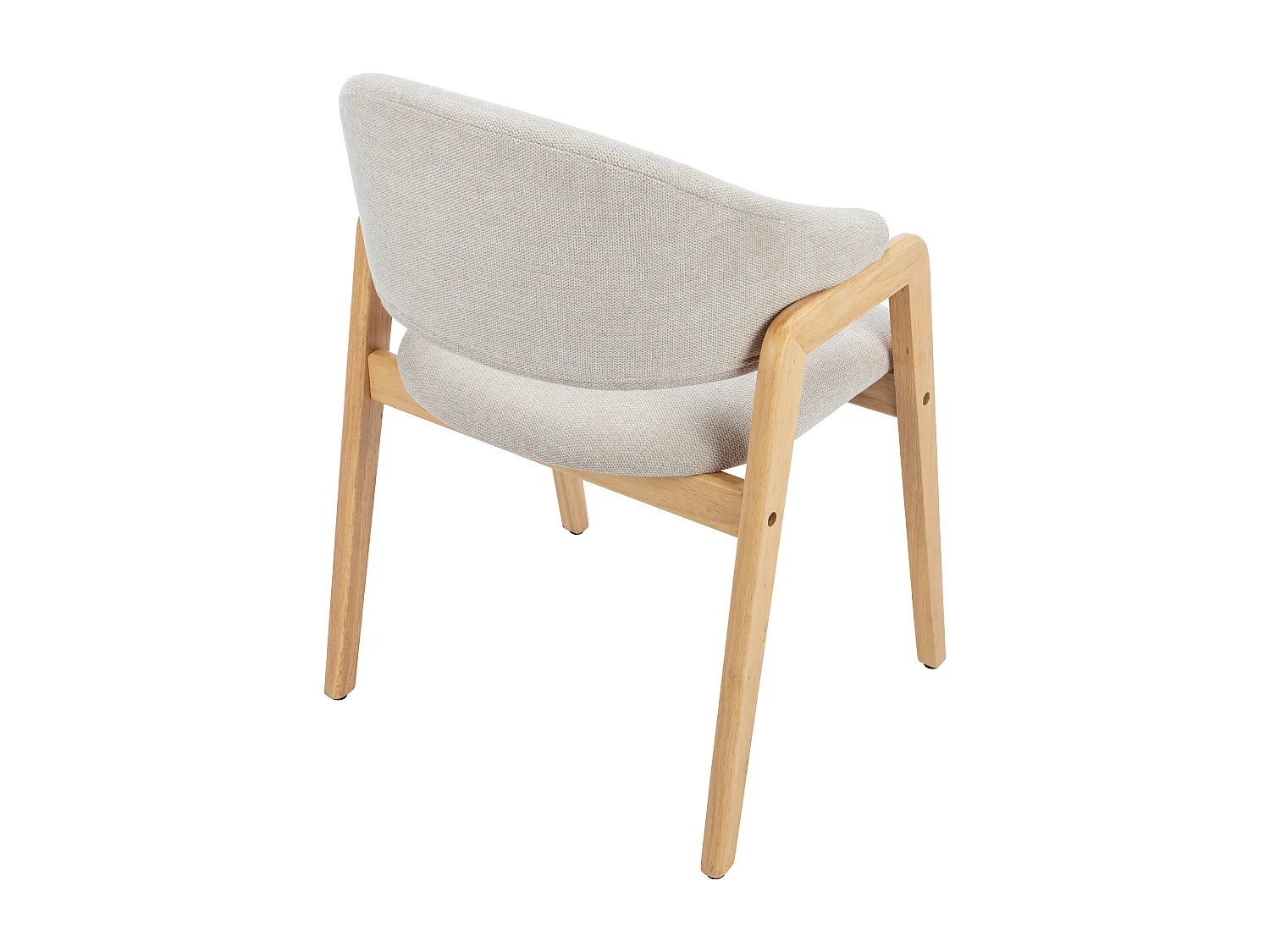 Set van 6 stoelen met armleuningen van heveahout - Beige - SOLUNA
