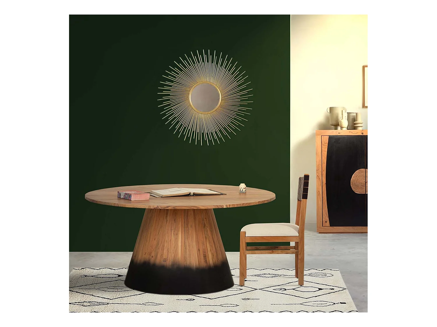 Table de repas ronde 140 cm | Acacia Dimona