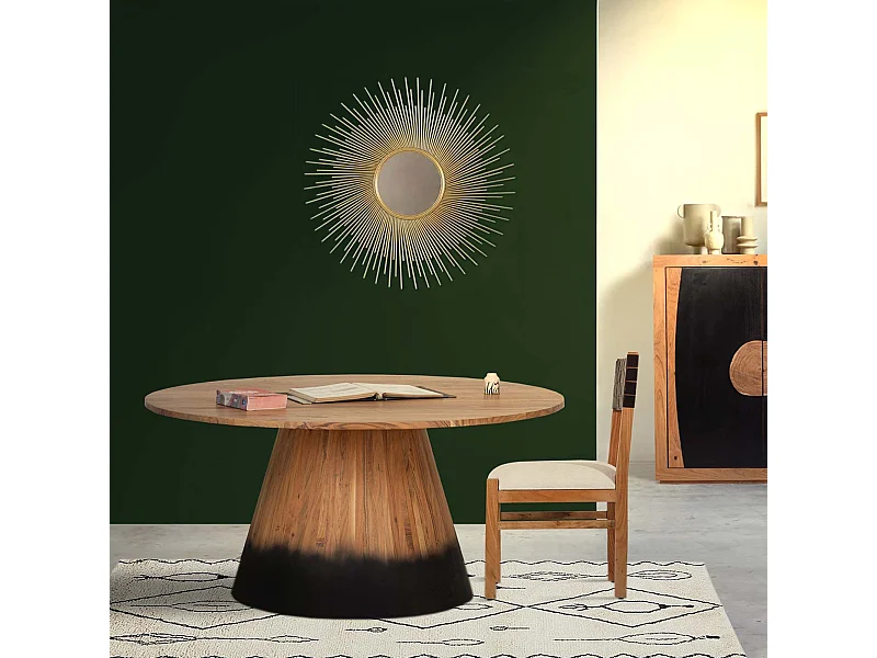 Table de repas ronde 140 cm | Acacia Dimona