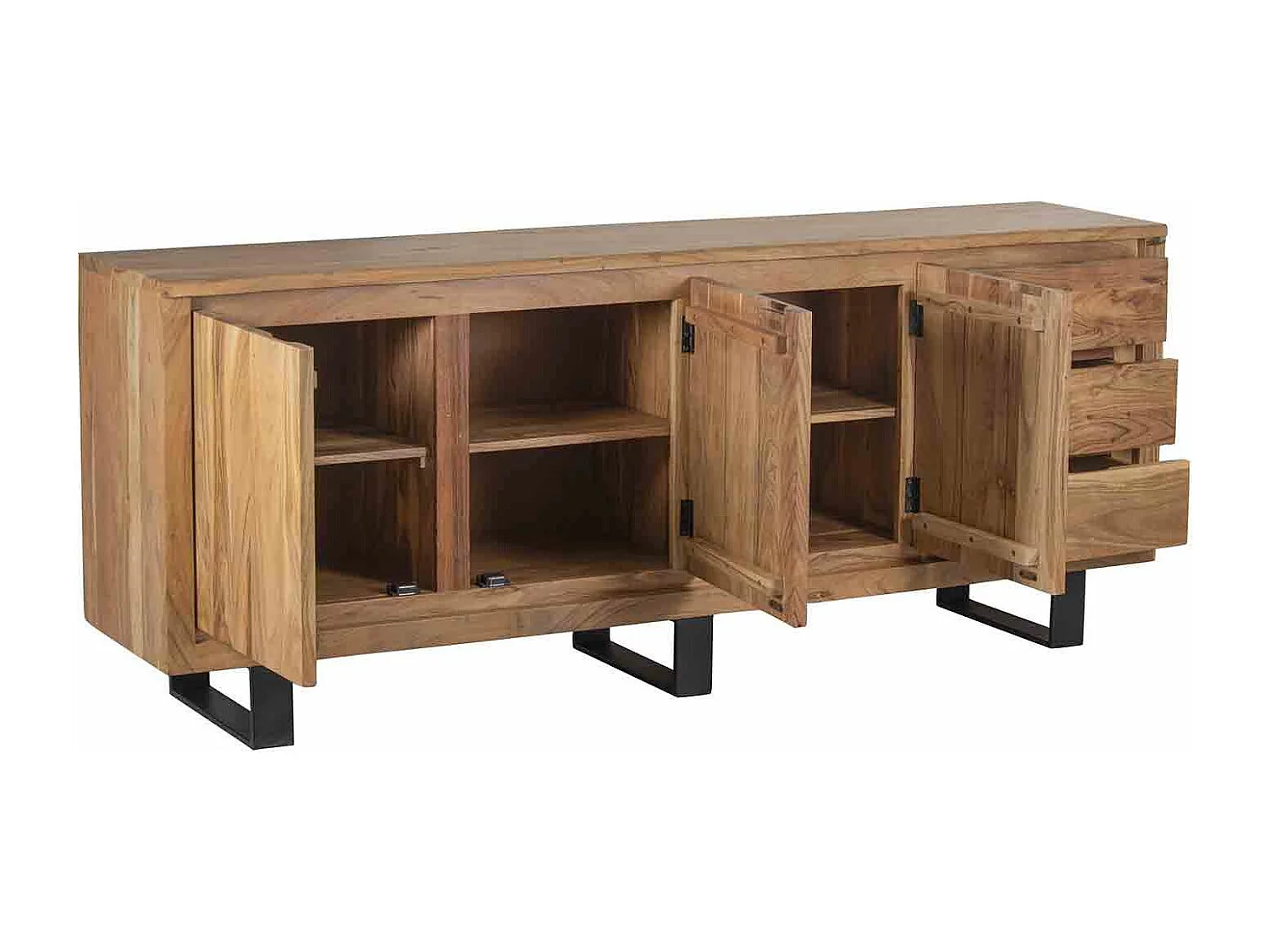 Buffet bas 3 portes 3 tiroirs | Acacia Bunting
