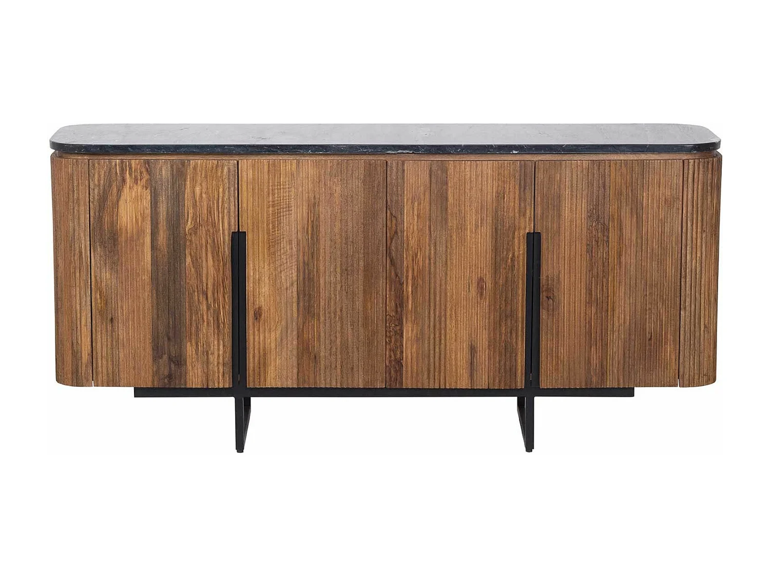 Buffet bois 4P plateau marbre noir | Manguier Kfir