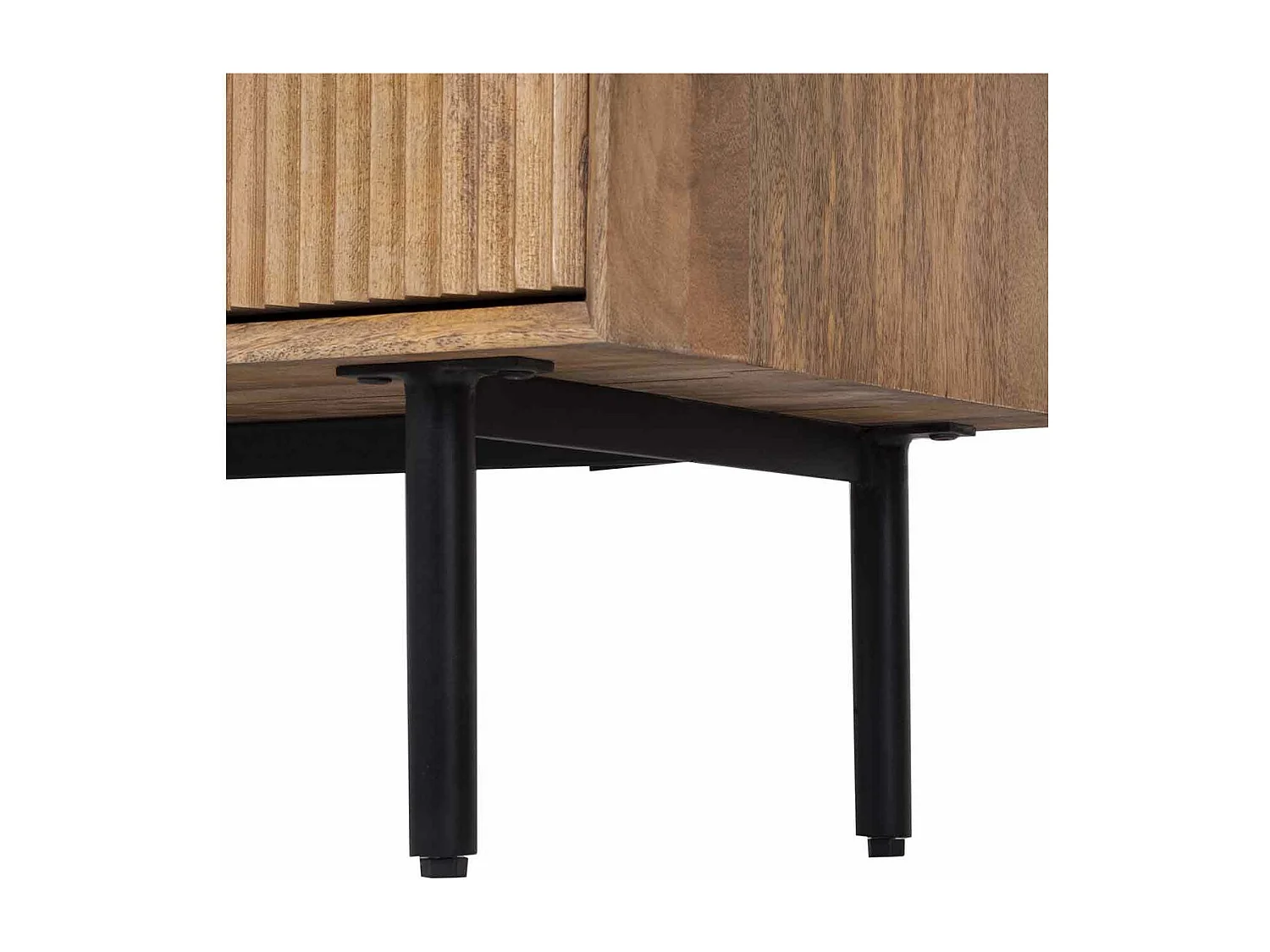 Buffet haut bois sculpté motif géométrique 4P | Manguier Maglan