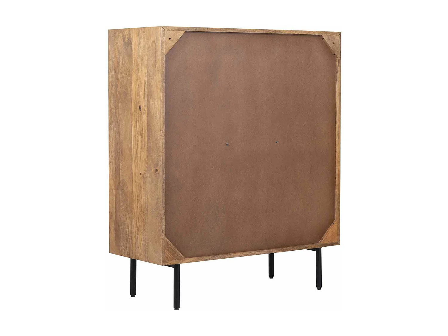 Buffet haut bois sculpté motif géométrique 4P | Manguier Maglan