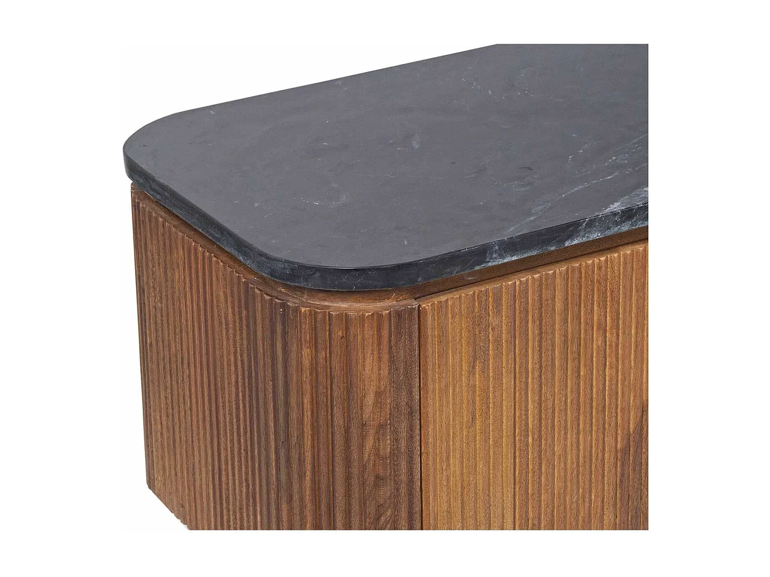 Meuble TV plateau marbre noir | Manguier Kfir