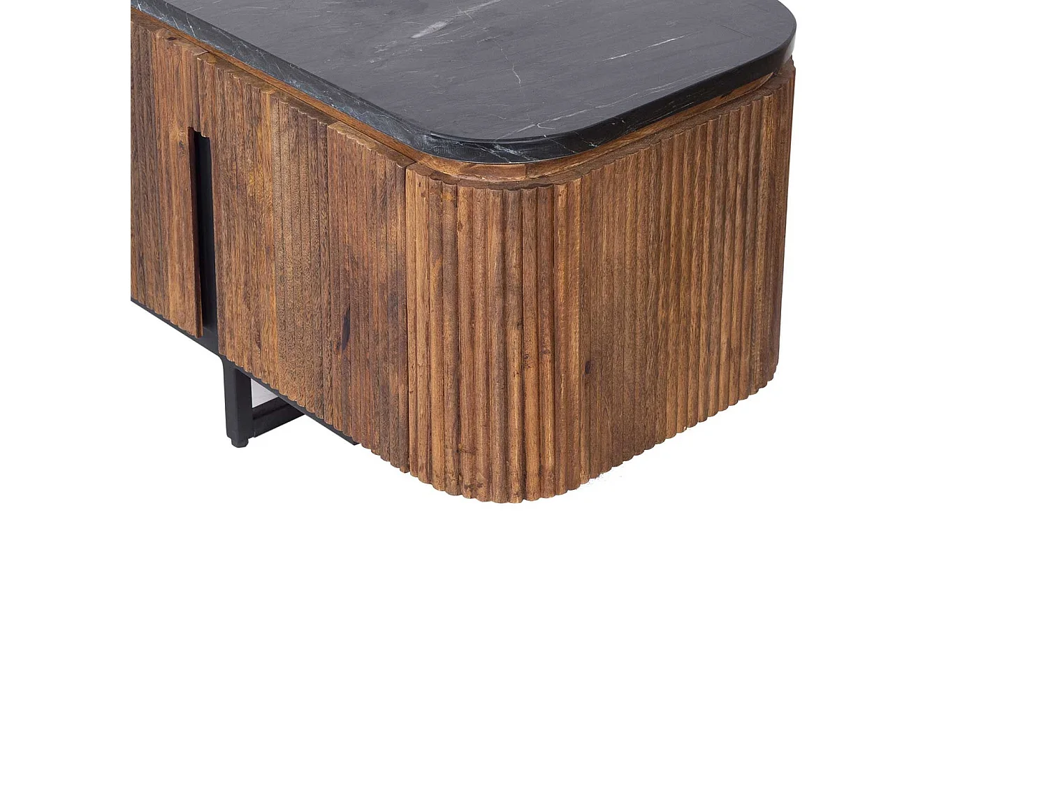 Grand meuble TV plateau marbre noir | Manguier Kfir