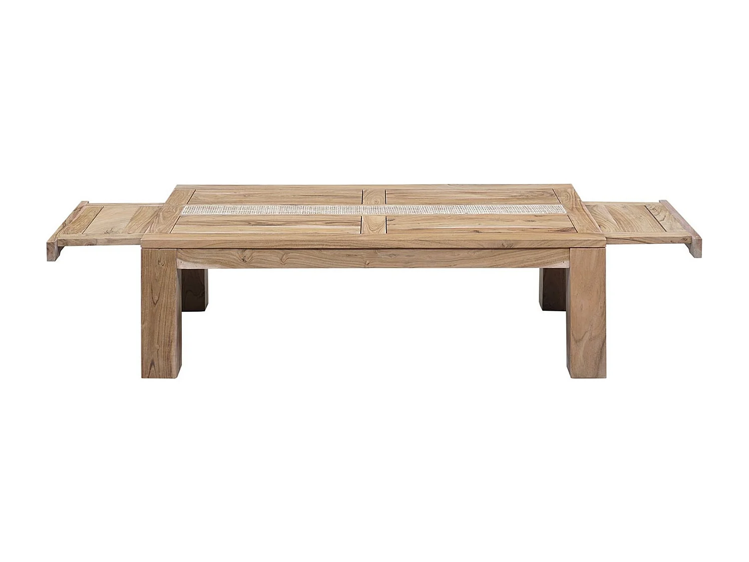 Table basse rectangulaire extensible plateau cannage | Acacia Tatoo II